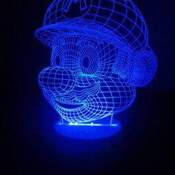 Personalised Mario Night Light - Children's Kids Bedroom Boys Room Led Birthday Gift Christmas - thumbnail 3