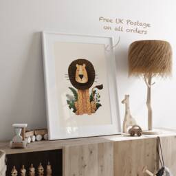 Scandi Safari Nursery Prints Lion, Elephant, Zebra, Giraffe - Set Of 4 - thumbnail 2