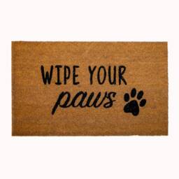 Wipe Your Paws Door Mat - Decorative Dog Coir Doormat House Warming Gift, New Home Paw Print Indoor By Lpdoormats - thumbnail 1