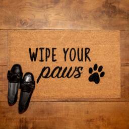 Wipe Your Paws Door Mat - Decorative Dog Coir Doormat House Warming Gift, New Home Paw Print Indoor By Lpdoormats - thumbnail 3