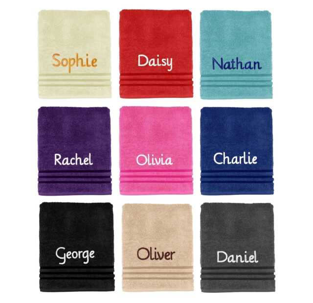 Personalised Towels Custom Embroidery 100% Cotton Premium 500Gsm Towels, Super Soft & Water Absorbent Luxury Hotel Quality - image 1