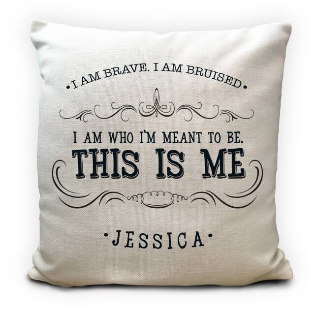 Personalised This Is Me Quote Motivational Cushion Cover - Customised Name Decorative Home Decor Pillow Throw 40cm 16 Inch - image 1