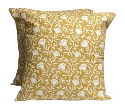 Ochre Floral Cushion Covers Clarke & Melby, 18 - thumbnail 1