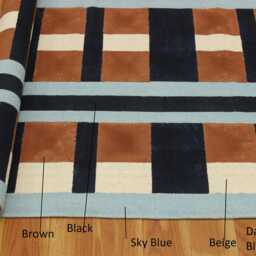 Hand Block Printed Cotton Stair Runner Rug, Navy Blue Geometric Boho - thumbnail 4