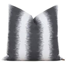 Black & White Abstract Stripe - Outdoor Pillow Cover Cushion Sawyer - thumbnail 1
