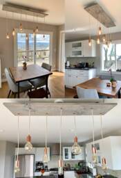 Modern Wood Chandelier Custom Hardware Industrial Pendant Light Farmhouse Chandelier Shabby Chic Grey Copper Rose Gold - Hangout Lighting