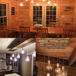 Modern Wood Chandelier Custom Hardware Industrial Pendant Light Farmhouse Chandelier Shabby Chic Grey Copper Rose Gold - Hangout Lighting - thumbnail 3