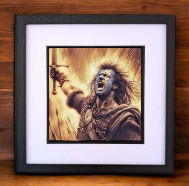 Freedom - Framed Braveheart William Wallace Scottish Wall Art Print, Decor