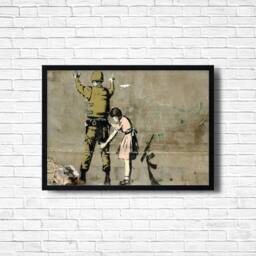 Banksy Girl Searching Soldier Graffiti Print Urban Street Art Poster - thumbnail 1