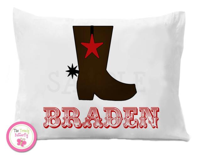 Western Cowboy Boot Personalized Pillow Case , Kids - image 1