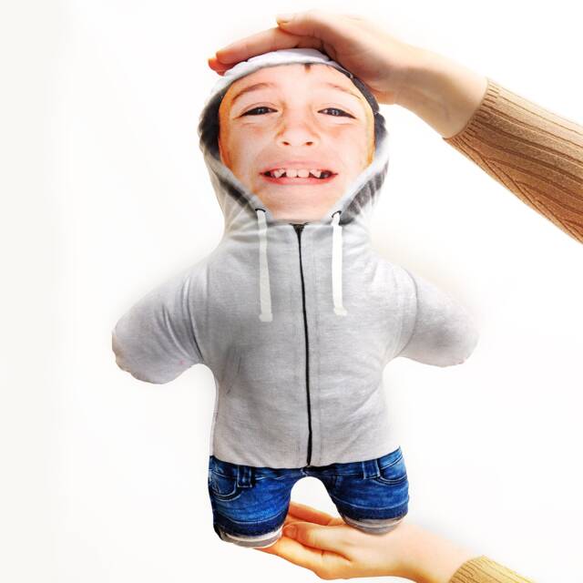 Hoodie - Grey Mini Me??? Photo Doll/Face Teddy Novelty Gift - image 1