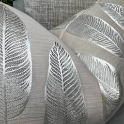 "Taupe Pillow Cover - Decorative Cushion For Sofa Bed Designer Fabric Harlequin Leaf Design 12"" X 20" - thumbnail 2