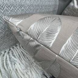 "Taupe Pillow Cover - Decorative Cushion For Sofa Bed Designer Fabric Harlequin Leaf Design 12"" X 20" - thumbnail 3