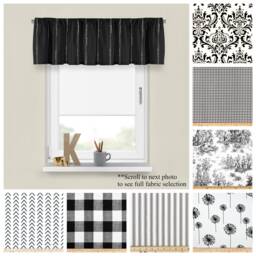 Black & White Valance - Premier Prints Custom Window Treatments - Bedroom Or Living Room Decor - Straight Wavy Choose Your Size - thumbnail 1