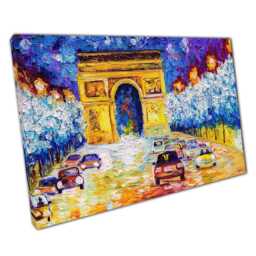 Arc De Triomphe Canvas Print Iconic Paris Landmark Wall Art For Home & Office Decor - thumbnail 1