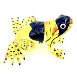Hand Blown Glass Miniature Toad Frog Little Reptile Animal Yellow Black Figurine Statue Decoration Collectible Small Craft Painted Figure - thumbnail 2