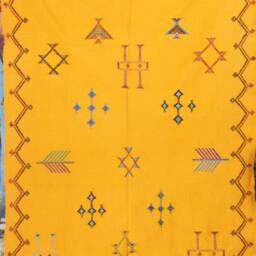 Morocco Rug, Kilim Rug, Authentic Moroccan Custom Fabulous Boujad Azilal Abstract Yellow Carpet, Bohemian Rug - thumbnail 2