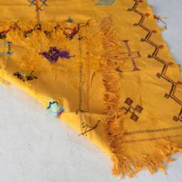 Morocco Rug, Kilim Rug, Authentic Moroccan Custom Fabulous Boujad Azilal Abstract Yellow Carpet, Bohemian Rug - thumbnail 4