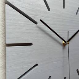 Gray Wood Wall Clock Minimalist Square Design 11.81'' - thumbnail 2