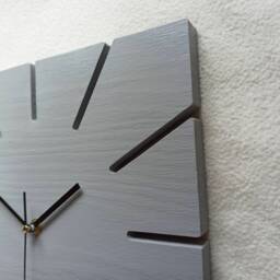 Gray Wood Wall Clock Minimalist Square Design 11.81'' - thumbnail 4