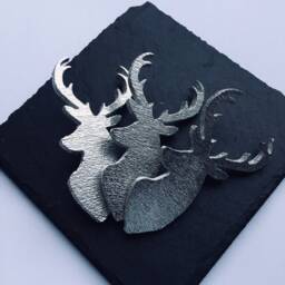 Stag Head Candle Pin, Candle Pin, Decor Festive Head Silver Stag Silver Pin - thumbnail 2