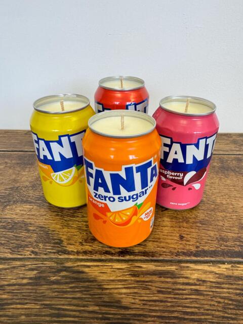 Fanta Can Candle - Smells Like The Drink Soy Wax Fizzy Orange Lemon Peach Raspberry Strawberry - image 1