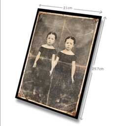 Aged Reproduction Print Of Two Victorian Era Twins. Art Print - A4 Size - thumbnail 2