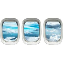 Airplane Decal - Aircraft Window Frame Wall Mural Sticker Pack Boys Room Decor Peel & Stick Reuseable Material Vwaq-Ppw38 - thumbnail 2