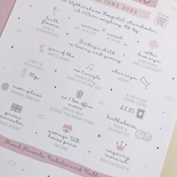 On The Day You Were Born Personalised Unframed Print, Pink Baby Gift, New Christening 1St Birthday, Birth Stats - thumbnail 3