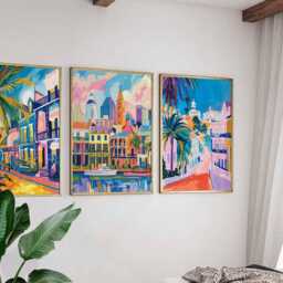 Set Of 3 New Orleans Posters, Usa Travel Prints, French Quarter Wall Art Sets, Jazz City Poster Decor - thumbnail 3
