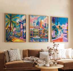 Set Of 3 New Orleans Posters, Usa Travel Prints, French Quarter Wall Art Sets, Jazz City Poster Decor - thumbnail 1