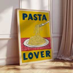 Retro Pasta Lover Kitchen Print, Vintage Italian Food Poster - thumbnail 4
