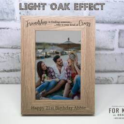 Personalised Engraved Wooden Photo Frame Birthday Gift 18Th 21st 30Th 40Th Crazy Friends - thumbnail 2