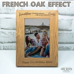 Personalised Engraved Wooden Photo Frame Birthday Gift 18Th 21st 30Th 40Th Crazy Friends - thumbnail 3