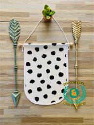 Large Cotton Pin Display Banner, Handmade Fabric Wall Decor - 14x10 - thumbnail 1