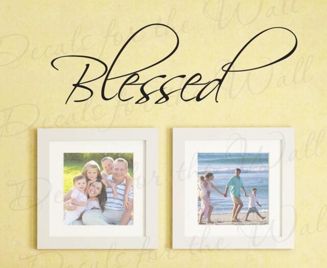 Blessed Inspirational Home Motivational Living Room Kid Family Decorative Vinyl Quote Sticker Wall Decal Decor Lettering Decoration W20 - image 1