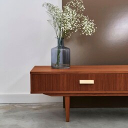 Mid-Century Sideboard, Dresser, Commode, Credenza Made Of Oak Vaneer - Teak Colour Livlo T-L02 - thumbnail 4