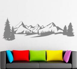 Mountain Pine Trees Wall Decal Adventure Decor 2188