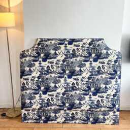 Bespoke Upholstered Headboard, All Beata Heuman Fabrics, Custom Bed Size Available