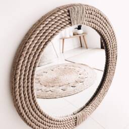 Large Round Rope Mirror - Coastal Nautical Decor, 80cm - thumbnail 2
