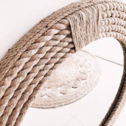 Large Round Rope Mirror - Coastal Nautical Decor, 80cm - thumbnail 4