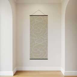 Large Abstract Wavy Line Tapestry - Wall Hanging Unique Art - thumbnail 2