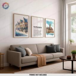 Northampton Poster Prints - Set Of 3 Posters - Watercolour Wall Art Decor Travel Hanging Artwork Gift UK Painting - thumbnail 2