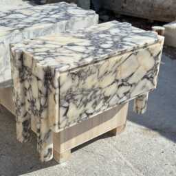 Calacatta Viola Marble Nightstand With Oak Drawer - Luxury Bedside Table - thumbnail 4