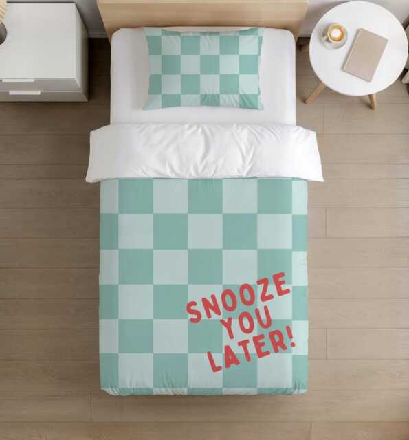 "Bedding - Checkered Blue Aqua " - image 1