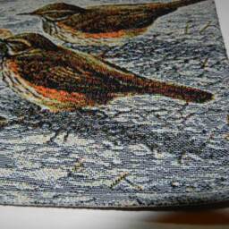 Gobelin Tapestry Birds Robins & Apples 15.5x13 in 40x33 cm Wall Fabric - thumbnail 2