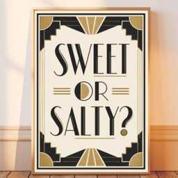 Sweet Or Salty? - Art Deco Bar Wall Print Gift Idea Bespoke Poster A5 A4 A3 Framed Or Unframed - thumbnail 2