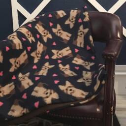 Fleece Throw Blanket, Sherpa Backed Deer Throw, Plaid Wildlife Dog Blanket - thumbnail 4