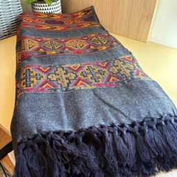 Hand-Loomed Wool Shawl Himalayan Travel Blanket Camping Throw Ideal Gift Shawl S6 - thumbnail 3