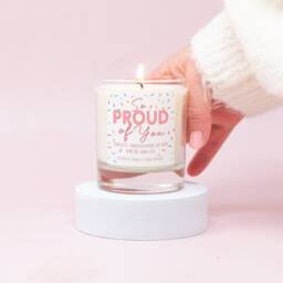 Personalised Congratulations Candle, Well Done Gift, Gifts, New Job Home So Proud Of You, Driving Test Gift - thumbnail 3